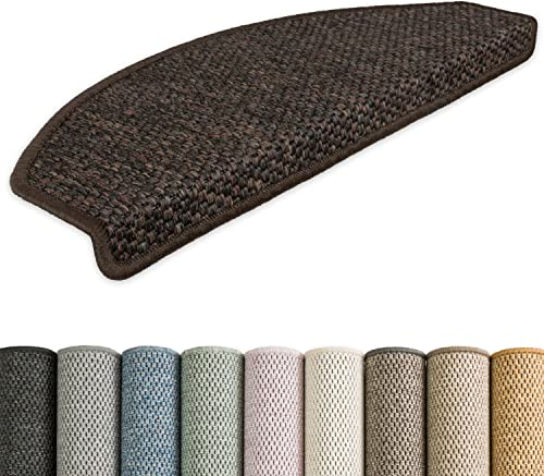 Kettelservice-Metzker Stufenmatten Göteborg kombinierbar mit Teppich Läufer Kaffeebraun Halbrund 15er Set