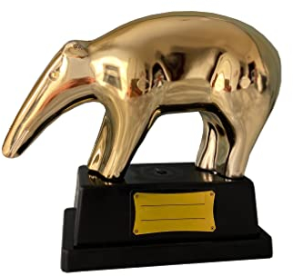 Tapiro Gold Trophäe Personalisierbar Inter Milan Juve Gold Witze zum Geburtstag Preis Witz Oscar Statuette mit Widmung Gold Tapiro personalisierte Geschenke Witz (Gold)