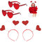 TIANNAIT 2 Stück Herz-Stirnband und 2 Stück Party-Brille, Infinity-Herz-Brille, herzförmiges Stirnband, Valentinstag, Geburtstag, Silvester, Kostümparty, Foto-Requisiten