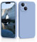 CALOOP Slim-Fit for iPhone 13,Sturdy Shockproof Hard Frame Cover with Anti-Scratch Microfiber Lining,Skin Soft Liquid Silicone,Full Protection for Screen and Camera Lens(Sierra Blue)
