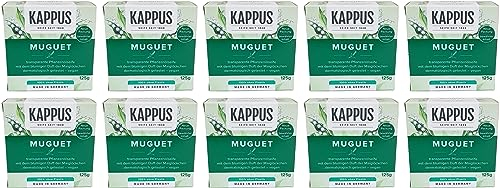 Kappus Maiglöckchen Seife – 10er Pack (10 x 125g) – Duftseife mit Muguet-Blüten – vegane Pflanzenölseife – sanfte Reinigung & Pflege – für Hände & Körper – Made in Germany
