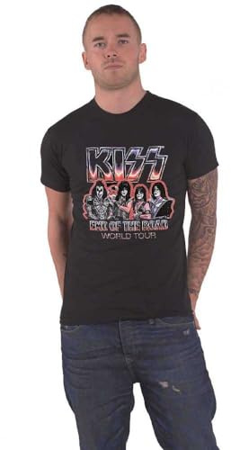 KISS T Shirt End of The Road Tour Rot Nue offiziell Herren Schwarz L