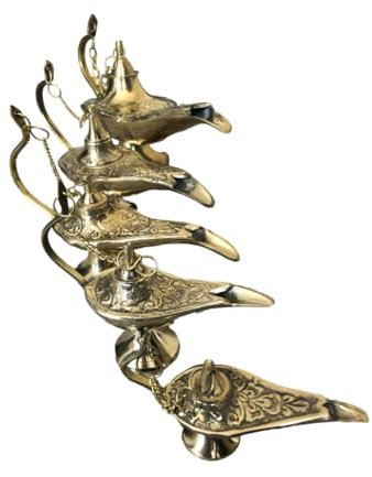Messing Aladdins Lampe Theater Prop Akhand Jyot Diya Deepak Puja Diwali Holi 9cm