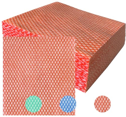 sukevitor 50Pcs All Purpose Disposable Dish Cloths, Reusable Cleaning Cloths, Disposable Cloths to Clean Surfaces for Kitchen All Purpose Cleaning Cloth (Red)