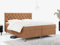 MKS MEBLE Boxspringbett 180x200, Bett 180x200 mit Matratze H3, Boxspringbett 180x200 mit Bettkasten und Topper, Polsterbett 180x200 Füße - GRIMALDI - 180x200 - Orange Struktur - H3