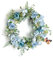 TITA-DONG Blue Hydrangea Artificial Flower Wreath, 15 Inch Artificial Flower Wreath, Fake Plastic Flower Simulation Garland, Spring Summer Handmade Floral Wreath for Front Door Wall Window(Blue)