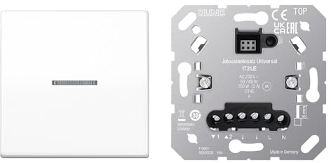 Jung Home Tastdimmer 1711DE Tastdimmer Universal LED + BTAS17101WW Taster Wippe 1-fach Alpinweiß Serie AS