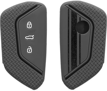 kwmobile Silicone Key Fob Cover Compatible with VW Golf 8 3 Button Car Key