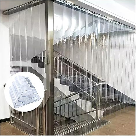 SYFXZZDS PVC Lamellenvorhang Streifenvorhang PVC Vorhang Lamellen Warm und Winddicht für Gazetteer, Garten, Kühlraum (Color : Clear, Size : 210x270cm/82.7x106.3in)