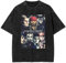 Johnny Schauspieler Depp T-Shirt Washed Vintage Shirt Print Rundhals Tops Tee Kurzarm T-Shirt für Männer Frauen 5 Größen, Schwarz , M