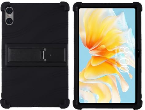 Schutzhülle für Teclast T40 Air/T40 HD 10,4 Zoll Tablet-Hülle, kinderfreundlich, weiches Silikon, verstellbarer Ständer, Abdeckung für Teclast T40 Air/T40 HD PC-Ständer (schwarz)