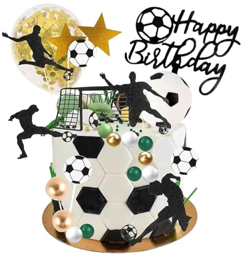 LGWJHCY Football Cake Toppers,32 Pack Birthday Children Football Decoration Cake,Football Birthday Football Cake Decoration Figures Cake Topper Boy Birthday Party