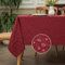 Romanstile abwaschbare Tischdecke Weihnachten 140x240 cm rot rechteckig Damast Jacquard schmutzabweisend und wasserabweisend,Elegante Tischdecken Tablecloth für Party,Geburtstag,Restaurant,Christmas