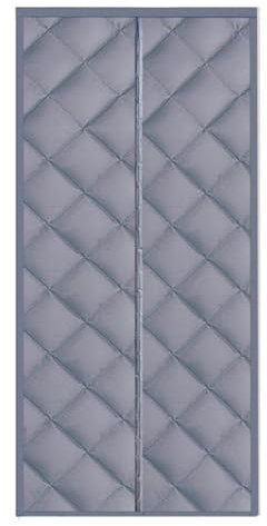Thermal Insulated Door Curtain for Winter 90cm 110cm 130cm 150cm 170cm Oxford Cloth Magnetic Insulated Door Cover to Keep Warm, Thermal Door Curtain(Grey,140x210cm)