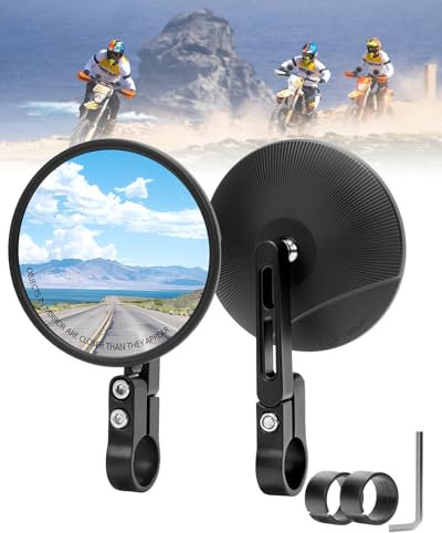 SUPAREE Retrovisores Moto Homologados Espejos Retrovisores Moto Manillar Espejos Moto Universal Giratorio de 360°con E-mark para Manillar de 22 mm y 25,4 mm 1 Paire