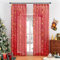 Softalker Weihnachten Gardinen mit Kräuselband Vorhang 240 cm Hoch Modern Gardine Schal 140 cm Breit Vorhänge Rot Transparent für Schienensystem Curtains Deko Wohnzimmer Schlafzimmer Küche, 2er Set