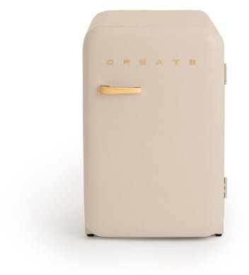 CREATE / RETRO FRIDGE 83.5 WOOD/Frigorífico arena maneta madera / 98W, bajo consumo, 2 estantes, regulador temperatura, botellero, 56x54x84cm