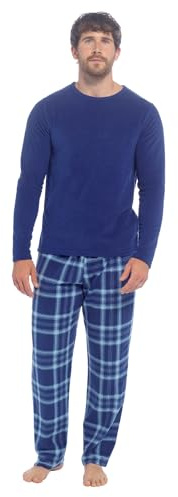 INSIGNIA Mens Fleece Long Sleeve Top Pyjamas Sets (UK, Alpha, L, Regular, Regular, Col 1)