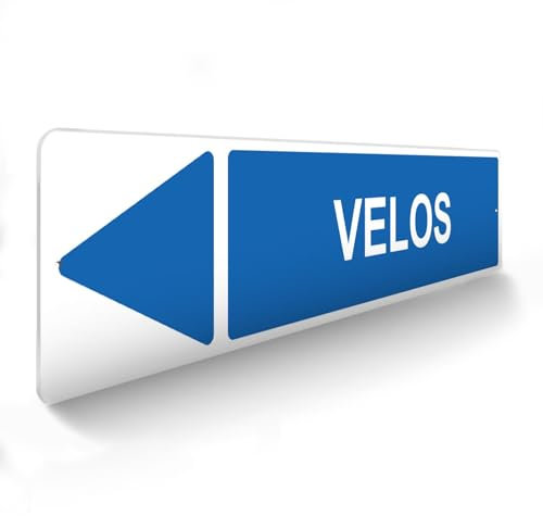 DECOHO - Panneau de signalisation pour parking · Vélos gauche - 48 x 10 cm - Bleu
