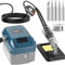 LADYSONS Set saldatore a batteria per Bosch Professional 18 V, con display LCD digitale, 60 W, temperatura regolabile 180 – 480 °C, senza fili, riscaldamento rapido, per riparazioni di dispositivi fai