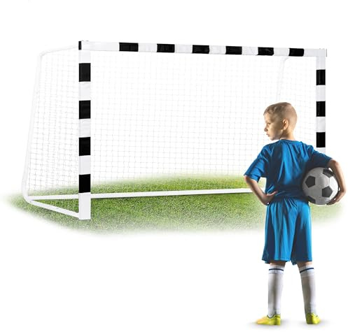 Neo-Sport Fußballtor Fußball Tor für Kinder und Erwachsene Mit Schutzhülle Schwarz Weiß