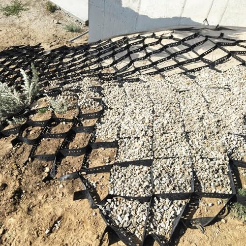 Stabilisateur de Gravier Grille de Gravier Géocellulaire pour Le Contrôle de L'érosion Des Pentes Raides, 1m 3m 5m 6m 8m 10m Renforcement Des Murs de Soutènement Par Géogrille, Grille de Sol en Gravie