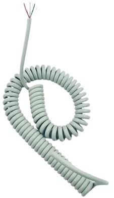 Cable espiral de resorte gris de 9 núcleos, 26 AWG, 0,15 mm², cable telescópico elástico, cable estirable de 2 núcleos con blindaje individual, cable retráctil(Stretch 20Meters)