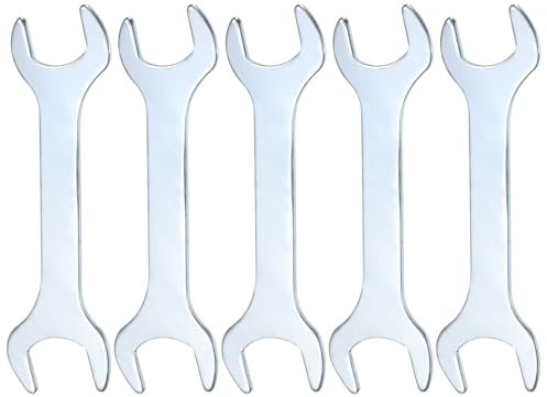 sourcing map 5pcs Double Open End Thin Wrench 17mm x 19mm Metric Super Thin Small Flat Head Wrench Galvanizing Open Ended Spanner for Automotive Repair Furniture Assembly