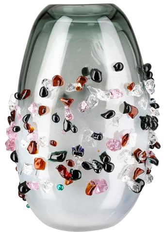 Glas Art Vase Stones - schwarz - Glas - Höhe 40cm - Breite 28cm - wasserdicht - Wohnaccessoire