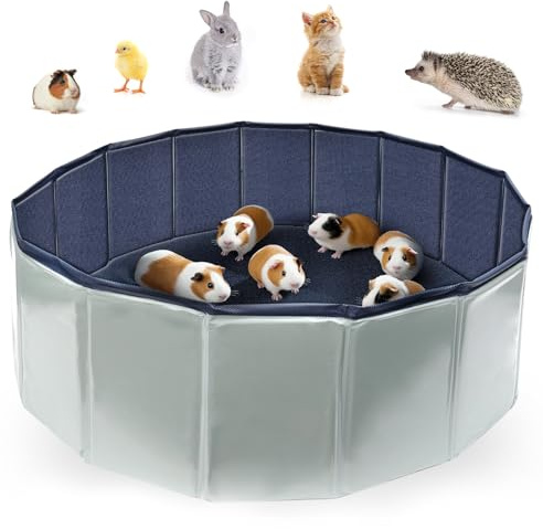 GHWMYD Kleintiere Laufstall, Meerschweinchen Gehege, Faltbar Käfig Zelt Übungszaun für Hamster, Kaninchen, Chinchillas, Welpe, Kätzchen, Wasserdicht Gehege Kleintiere, 80x30cm