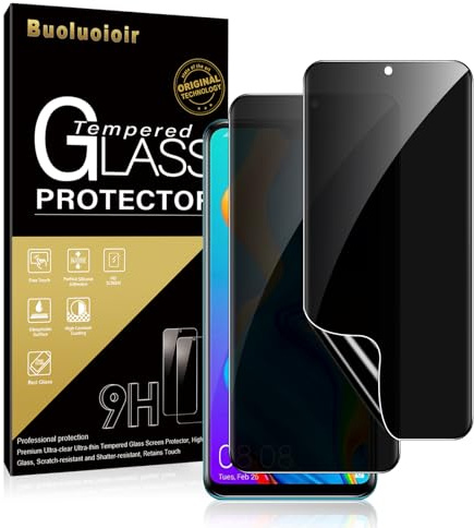 Pnakqil 2 Stück Sichtschutz Schutzfolie für Huawei P30 Lite,Privacy Schutzfolie Anti-Spy TPU Folie Displayschutzfolie für Huawei P30 Lite 6,15 Blasenfrei,Fingerabdruck-ID Unterstützen