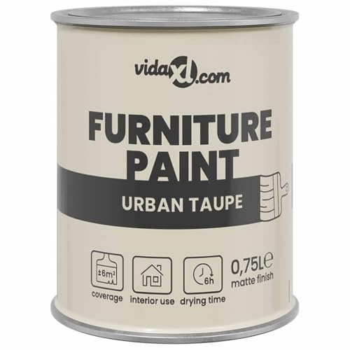 vidaXL Peinture pour meubles Taupe Urbain 10 x 10 x 12,2 cm, Peinture écologique pour la maison, intérieure, finition de meuble à faible COV, lisse et sécuritaire