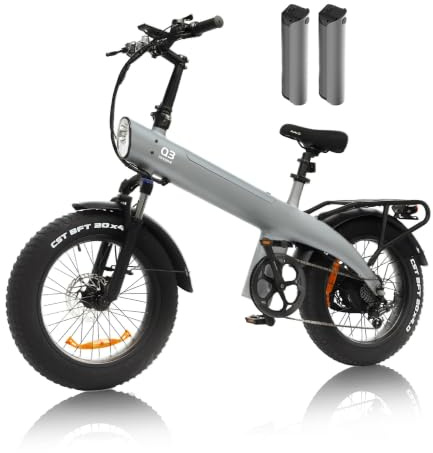 HX Q3 Bici Elettrica per Adulti,20 Fat Tire,E-bike Per Pendolari Urbani & MTB,115 NM,Batteria Rimovibile 48V 20AH,200KM,3 Modalità di Guida e 7 Velocità,Freni a Disco Idraulici,Portapacchi Posteriore