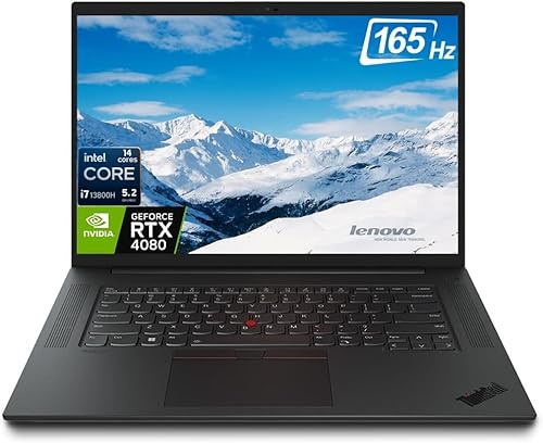Lenovo ThinkPad P1 Workstation Laptop, 16 4K OLED Touchscreen, Intel Core i7-13800H (14 Core, Up to 5.2 GHz), NVIDIA RTX 4080, 64GB DDR5 RAM, 4TB SSD, Fingerprint, Backlit, 5MP IR Webcam, Win 11 Pro