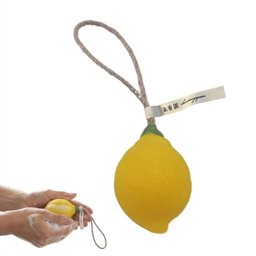 Lemon-Shaped Soap on a Rope, Handmade Natural Bath Soap With Box Packaging, Handcrafted Lemon Soaps Sachet for Face,Body Shower & Hands (1pcs)