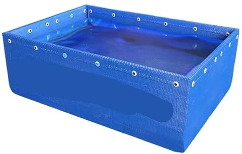Laghetto for pesci pieghevole in PVC con valvola di scarico - Piscina esterna impermeabile for acquacoltura e approvvigionamento idrico di emergenza(3x2x1.2m)