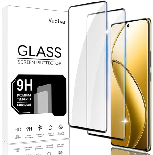 Vuciya Pack de 2 Protector de Pantalla para Realme 12 Pro/12 Pro Plus/12 Pro+ Cristal Vidrio Templado Dureza 9H,Antihuellas,Alta Sensibilidad,Sin Burbujas,Antiarañazos