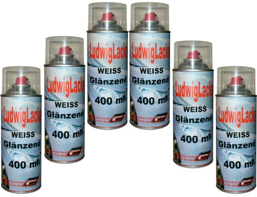 Standardspray 6 Lackspray Weiss glänzend 400 ml je Spraydose