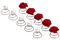 10tlg. Rosen & Perlen Curlies Curlie - Brauthaarschmuck - Set - Set-C - Bordeaux Rot