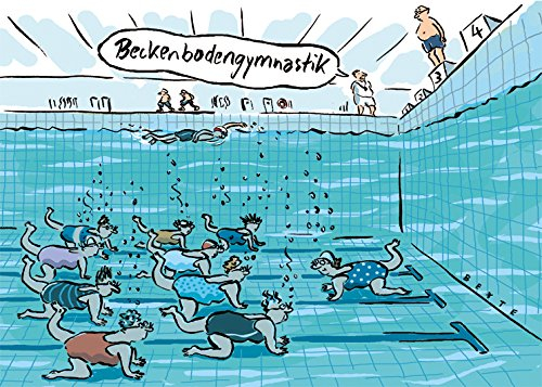 Inkognito Postkarte A6 • 72303 ''Beckenbodengymnastik Künstler: Bettina Bexte • Satire • Cartoons