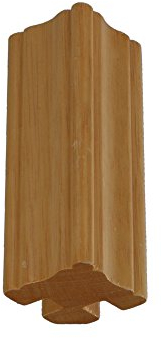 Eckverbinder für Holzblende 9 cm geschweift | Vorhangschiene, Gardinenschiene natur | 1 Stück