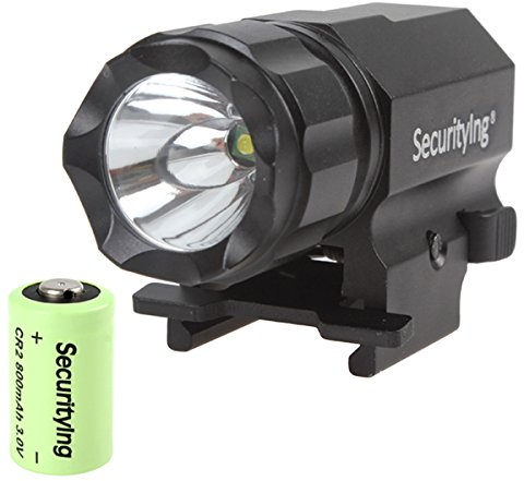 SecurityIng® P05 600 Lumens LED Tactical Gun Flashlight with 3.0V 800mA CR2 Battery