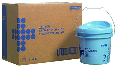 Kimtech Wettask Rollenspendereimer 7919 – Spender für Wettask Reinigungstücher – 4 x blaue Spendereimer