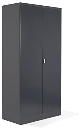 Schrank & Stuhl XL Werkzeugschrank – Werkstattschrank mit 4 höhenverstellbaren Fachböden, Stahlschrank für Werkzeuge, 195 x 92 x 50 cm (H x B x T), Anthrazit