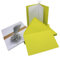 50x Falt-Karten Set in Limette gelb-grün inklusive Brief-Umschläge DIN B6 - Faltkarte B6 - Einlegeblatt und silbernem Schmuckband