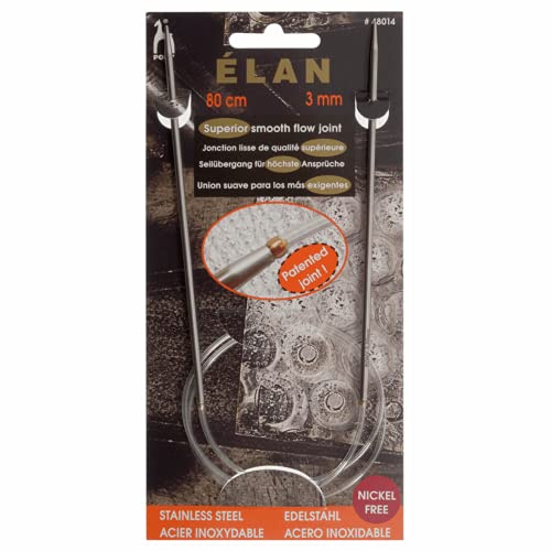 Pony Elan Stainless Steel Circular Fixed Knitting Pins - 80Cm x 3.00mm