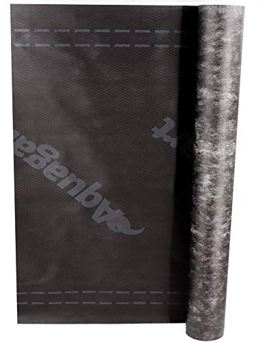 Hochwertige diffusionsoffene Unterspannbahn von Aquagart I 150m² Schalungsbahn schwarz 130g/m² 1,5m breit SD-Wert: 0,02m I Dachfolie wasserdicht & atmungsaktiv I Dachbahn Dachpappe Dachunterspannbahn