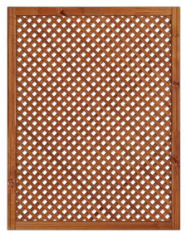 Celosía De Madera Tratada Para Decoración De Terrazas, Jardines y Exteriores - Teca (114x92 cm)