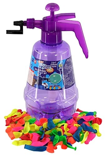 2 in 1 Air Water Bomb Balloon Pump Kids Party Outdoor Garden 100 Pieces Balloons Set