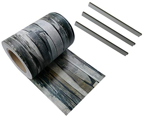 Ventanara® Zaun Sichtschutzstreifen PVC für Stabmattenzaun Zaunfolie Schieferstein 19 cm x 40 m inklusive 25 Befestigungsclips